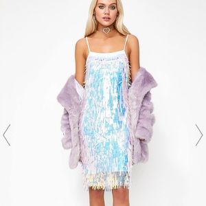 DollsKill Cosmic Queen Holographic Dress